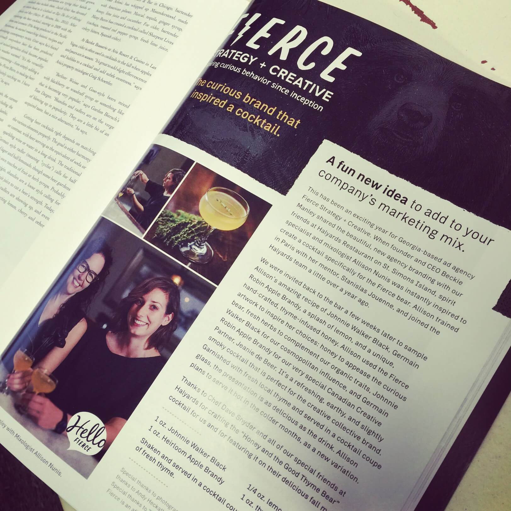 Honey and the Good Thyme Bear featured in “In the Mix” Magazine.